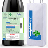 Cuntybiotics Wine Label & Bottle Bag (Wine Not Included)