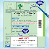 Cuntybiotics Wine Label & Bottle Bag (Wine Not Included)