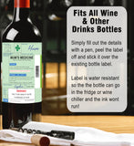 Mum's Medicine Wine Label & Bottle Bag (Wine Not Included)