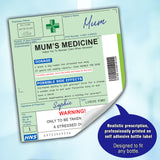 Mum's Medicine Wine Label & Bottle Bag (Wine Not Included)