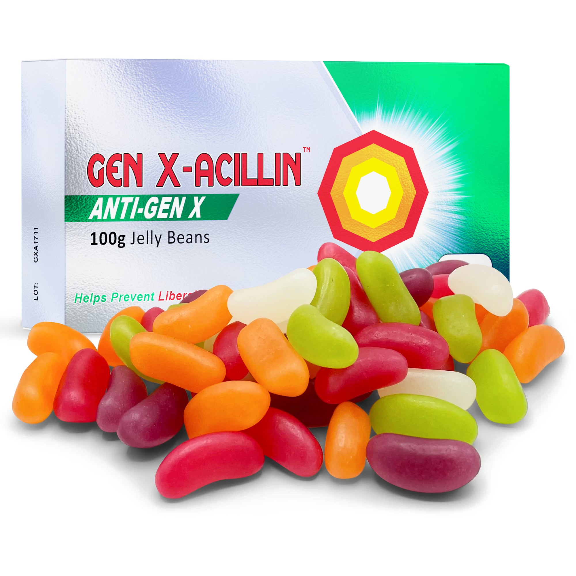 Gen-Xacillin Joke Tablet Box With Jelly Beans