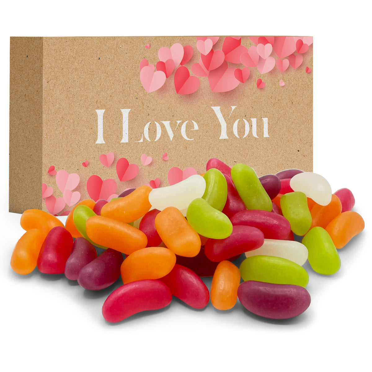 I Love You Kraft Gift Box with Jelly Beans
