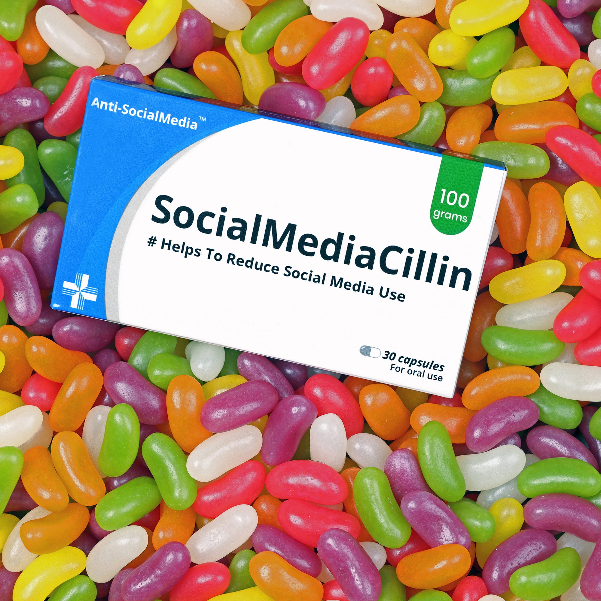 SociaMediaCillin Joke Tablet Box With Jelly Beans (NHS Box)